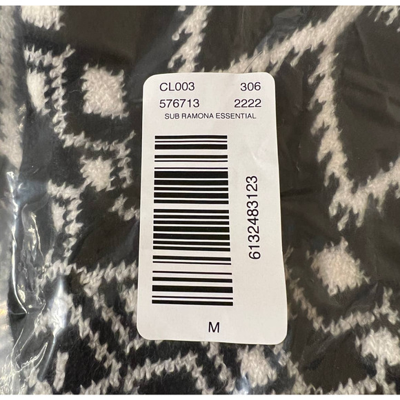 **NWT LOFT Black & White Fair Isle Mock Neck Tunic Sweater - SIZE MEDIUM - Picture 6 of 7